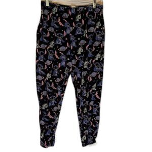 Disney Stitch Pajama Pants S Blue Pink Fleece Sleep Lounge Cosplay Cozycore